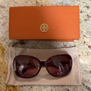Tory Burch Plum Sunglasses with Tangerine Case